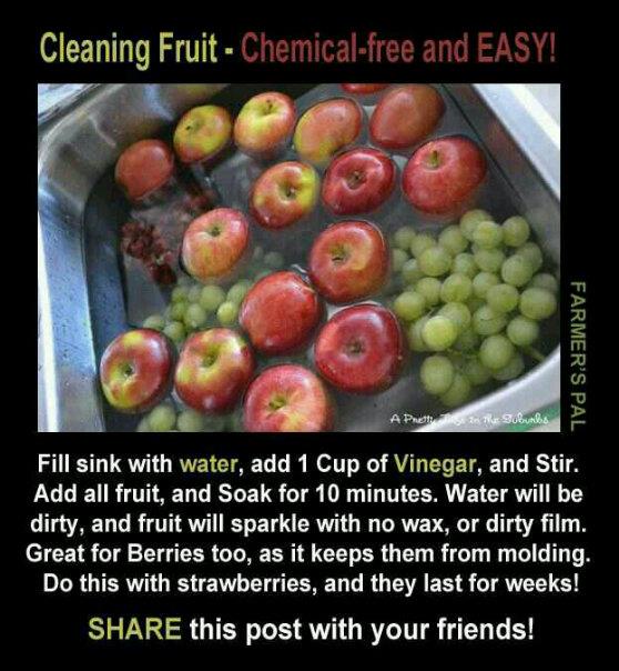 Tip for the day;Cleaning Fruit - Chemical - free and easy 