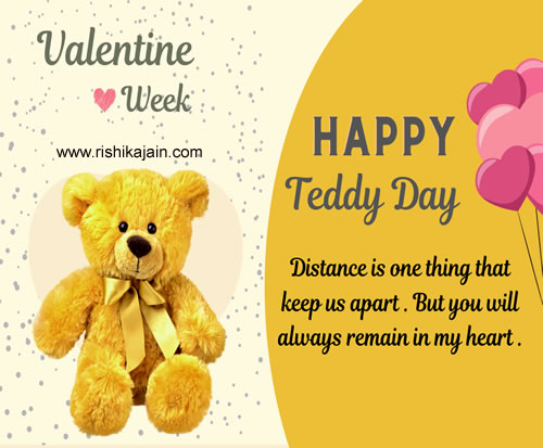 Distance is one thing that keep us apart . But you will always remain in my heart . Happy Teddy Day